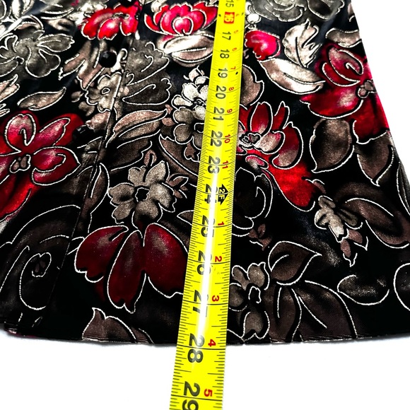 DRAPERS & DAMONS Shirt Velvet Floral Button Down GOLD EMBOSSED GORGEOUS! SMALL - Picture 4 of 7